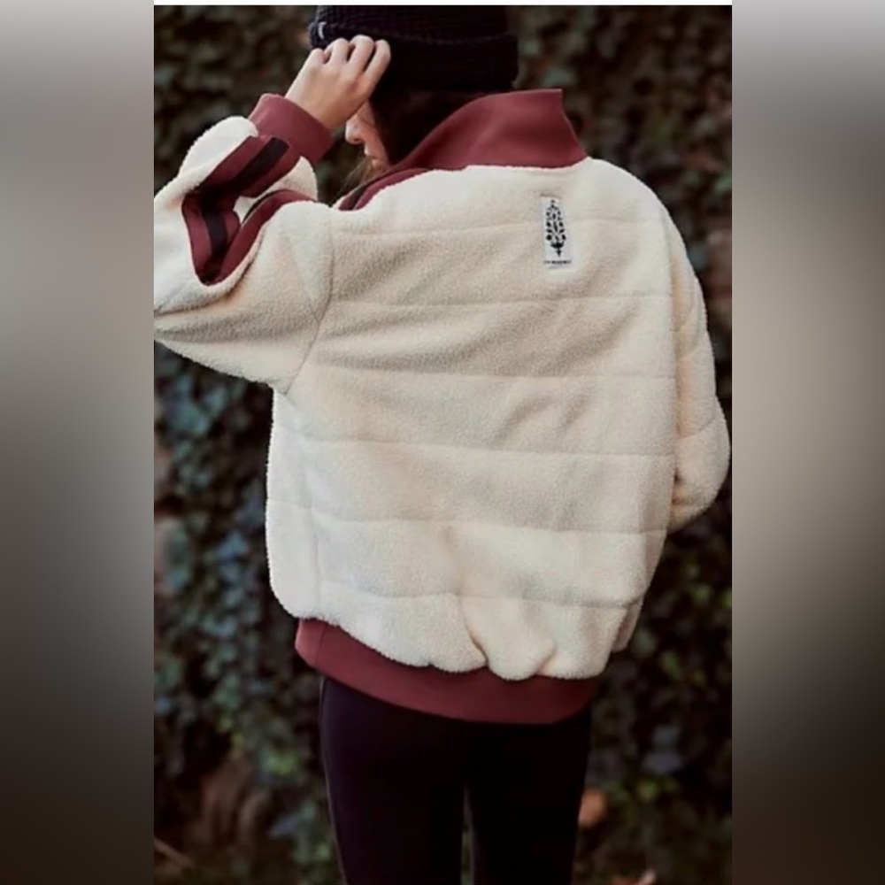 Free People Fleecy Sherpa Scrunchy Pippa Jacket Quilted NWT XL